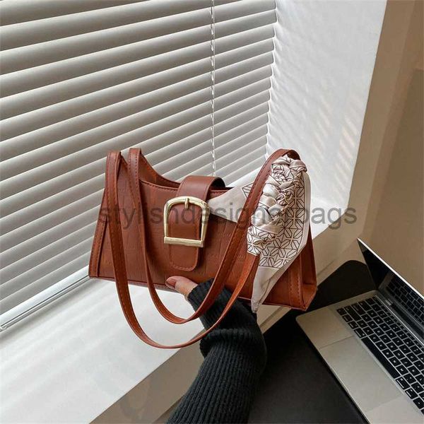 

shoulder bags stylish and trendy women's bag 2023 autumn trend one shoulder underarm bag silk scarf casual french portable small bagsty