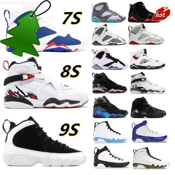 

2023 og university blue 7 7s men basketball shoes 8 8s bordeaux hare electric green dmp cactus 9 9s mens sneakers women trainers, Black
