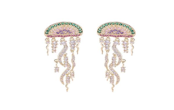 

luxury women dangle earrings s925 silver needle tassel long drop earring personality geometric ocean jellyfish fashion jewelry97037023408