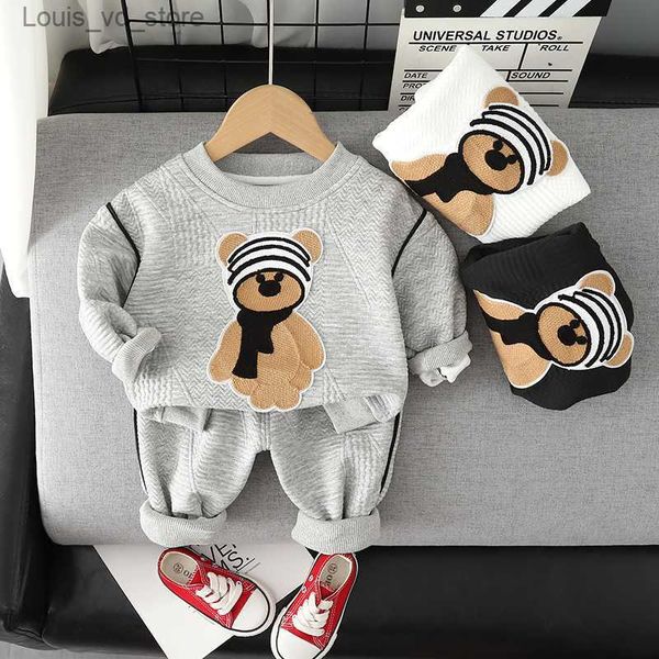 

clothing sets new spring autumn children clothing set boys print casual sports t-shirt pants 2pcs/set infant outfit kids clothes suit tracks, White
