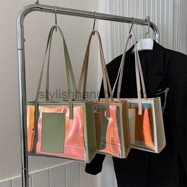 

shoulder bags netizen laser gradient handheld bag for women spring/summer 2023 new fashion one shoulder underarm bag tote bag this yearstyli