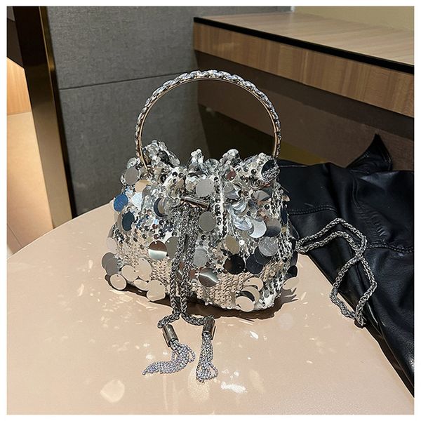 

evening bags luxury designer pink glitter shiny sequined square bag women's handbag evening bag dinner party clutch purse messenger bag