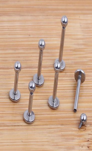 

set of 60 lip tragus helix ear labret monroe bars studs 12mm 25mmball 6810mm body jewelry lip piercing1631417, Black