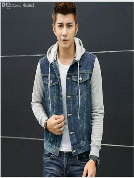 

fallnew fashion men039s fleece hoodies cowboy men jacket tracksuits denim jacket men jeans jacket men hoodies and sweatshirts7431540, Black;brown