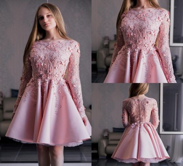 

modest new arrival evening dresses jewel neck long sleeve sequins applique ruched formal dresses button knee length party gowns5972189, Black;red