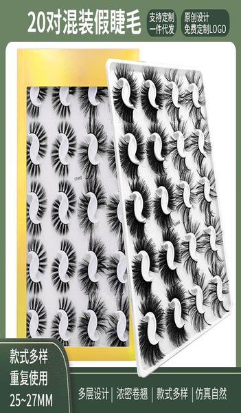 

custom eyelash book 20pairs multipack lashes style 18mm length makeup 3d eyelashes set with packaging box1902894