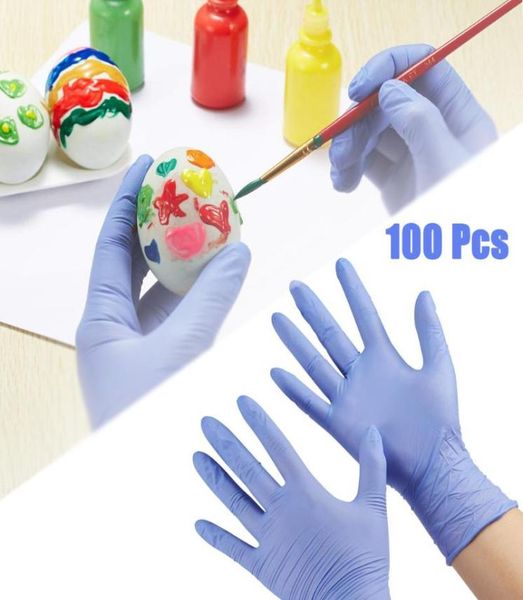 

100 pcs kids disposable nitrile rubber gloves crafting painting household cooking cleaning universal for 412 years old xss3046373, White
