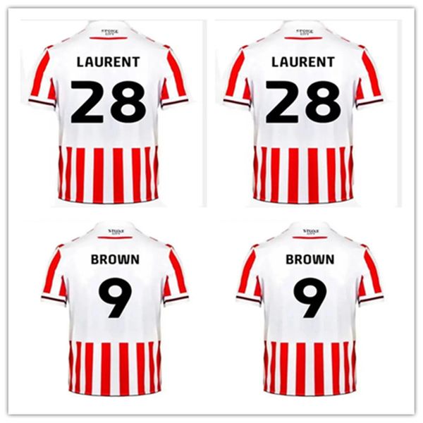 

23 24 stoke city mikel campbell football jersey smith fletcher bowell club home kit lewis beckbeck men's children's jersey uniform, Black;yellow