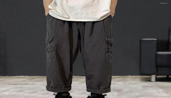 

men039s pants trendy men loose fit hip hop pure color washable man overalls for outdoor4899890, Black