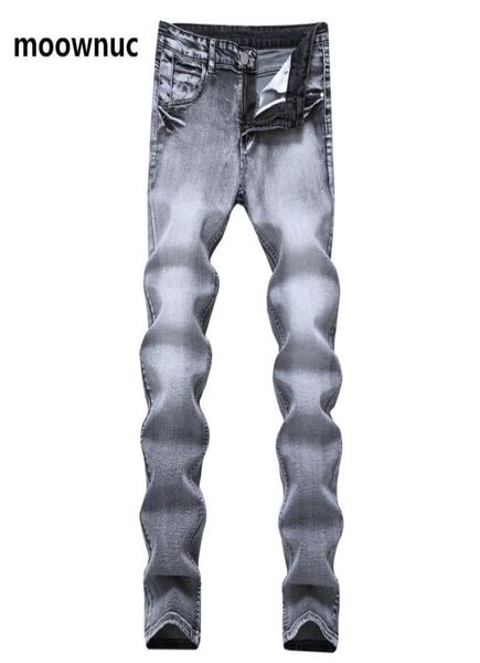 

2020 spring nostalgia style jeans men039s casual elastic slim fit trousers men jeans classic grey denim mens size 28388424966, Blue