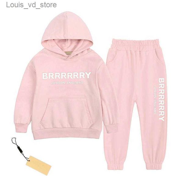 

clothing sets children's clothing sets boys gril kids clothes luxury hoodie designer printing sweater pants clothing sets t230804, White
