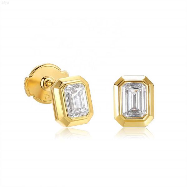 

2023 18k gold lab diamond stud fine for wedding engagement, Golden