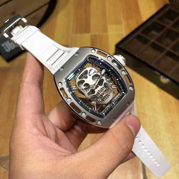 

business leisure richa rm personalized hollow real tourbillon skull atmospheric sports fashion men's transparent watch