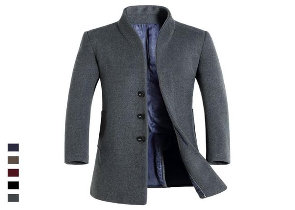 

new 2018 mens long wool trench coat korean men slim fit trench parkas for autumn3760033, Black