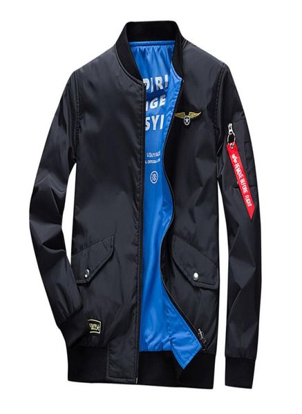 

men pilot bomber jacket pocket army green both side wear mens flight jackets male windbreaker streetwear clothingga4156355965, Black;brown