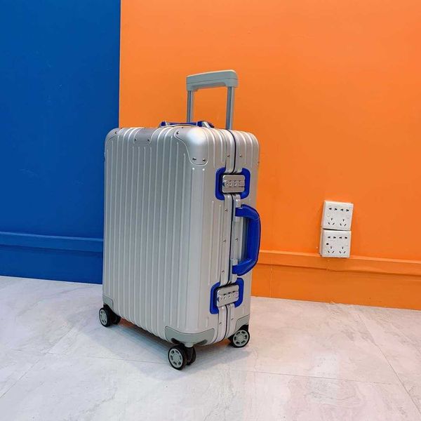 

aluminum luggage alloy trolley case 21 inches frame boarding suitcase designer bag red handheld password grande valise travel bags with whee