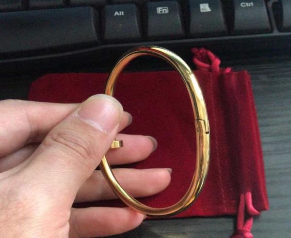 

bangle nail bracelet designer cuff bracelets luxury jewelry screw bracelets fashion women men love gift size 16 19 21 without box2777066, Black