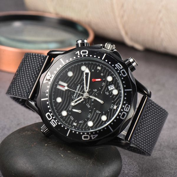 

watches quartz watch oujia haima 007 bond men's steel band six pin quartz watch, Silver