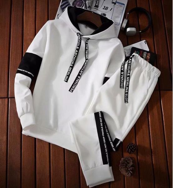 

men039s tracksuits 2022 casual men clothes streetwear anime tracksuit male pullover sweatshirt joggers pants 2 pieces set hoodi7087805, Gray