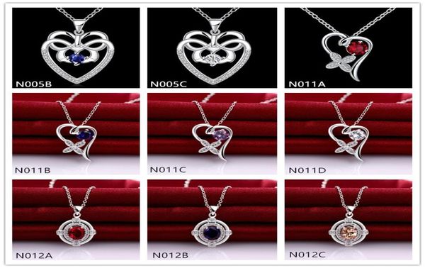 

new arrival fashion women039s gemstone 925 silver necklace pendant 10 pieces a lot mixed stylesterling silver pendant ne8170038
