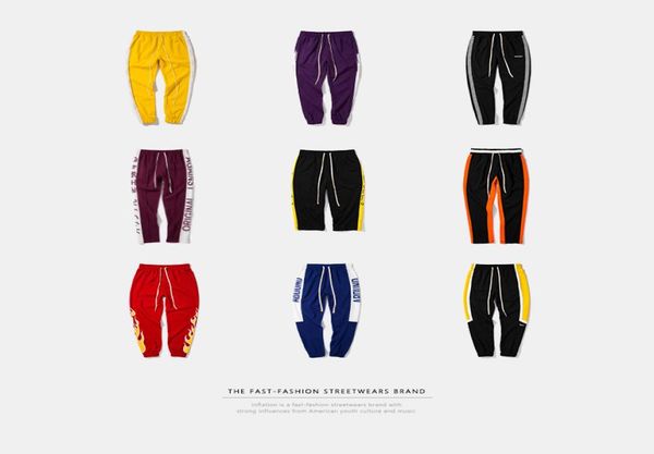 

inflation mens streetwear sweatpants 2020 hip hop casual joggers sweatpants men street fashion trousers lj2008277212870, Black