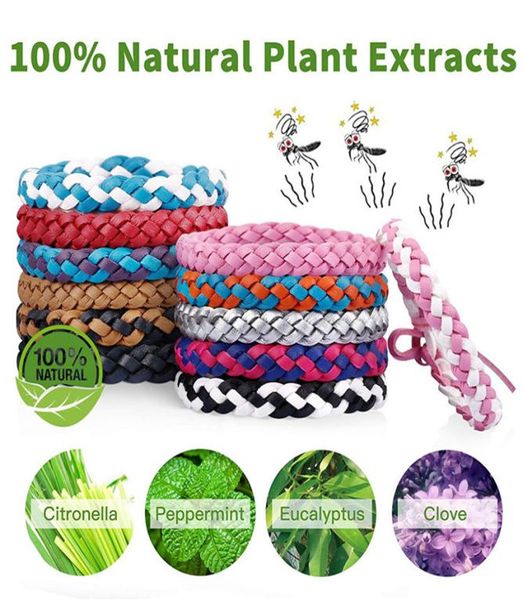 

new antimosquito woven wristband insect repellent band pest control bug insect protection summer gmosquito repellent leather brac9175863, Red;brown