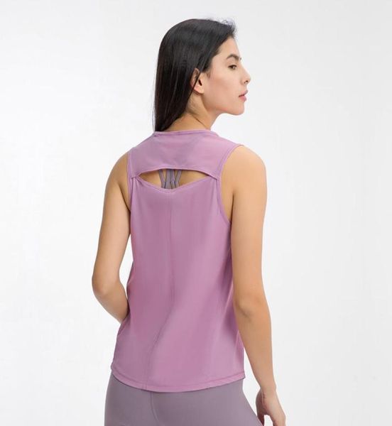 

spring and summer back hollow out sports tanks sleeveless yoga tshirt lightweight breathable sweat wicking running fitness tank t1586891, White