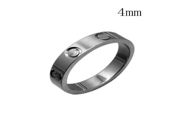 

fashion designer jewelry rings 4mm 6mm titanium steel silver love ring jewelry for lovers couple rings gift size 5111132415