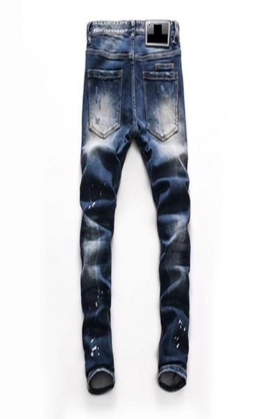 

2020 new men039s designer jeans distressed zipper hole men jeans casual jeans men skinny biker pants blue o33n207436869