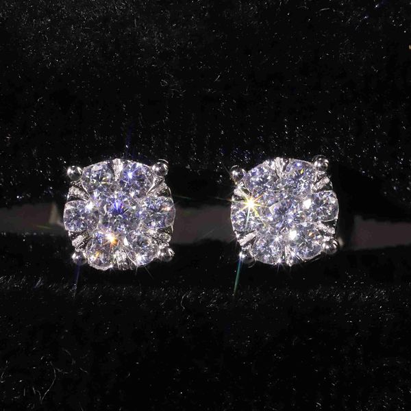 

su205 abiding factory wholesale 1ct natural si diamond stud 9k 10k 14k 18k solid gold real cluster, Golden