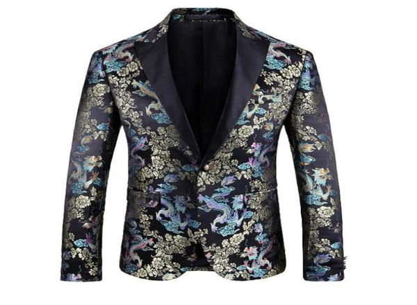 

fashion slim fit blazer men 2020 new arrival mens dragon embroidery floral blazers floral prom dress blazers elegant wedding blaze8307209, White;black