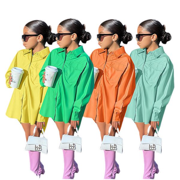 

kids shirts green kids blouse for girls summer clothes long sleeve school shirt for girl children's clothing tshirts 7 to 8 years 23080, White;black