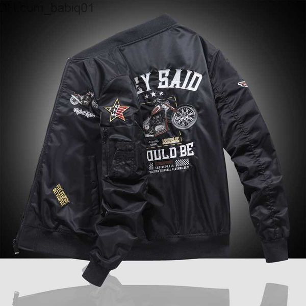 

men's jackets air force ma1 pilot jacket men's spring and autumn 2023 new heavy industry embroidery motorcycle baseball uniform wo, Black;brown