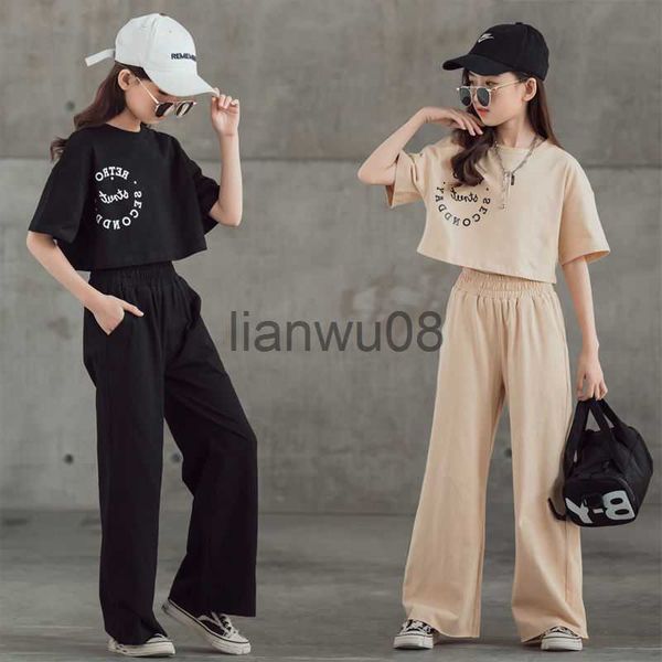 

clothing sets 2022 autumn kid baby girls clothes child short t shirt news pants teenager tracksuit 6 8 9 10 11 12 year x0803, White
