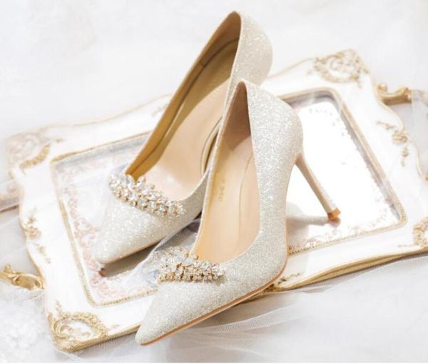 

sparkly stiletto heel crystals wedding shoes for bride beaded luxury designer heels pumps poined toe rhinestones bridal shoes3168533, Black