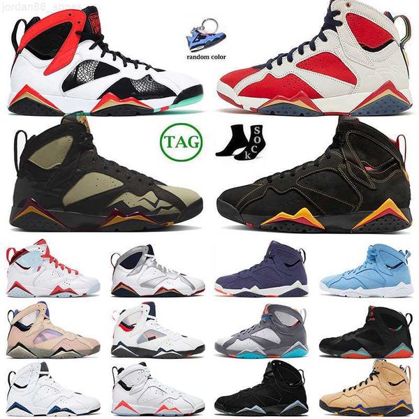 

7 7s mens trainers designer jumpman 7s basketball shoes jordons white infrared citrus trophy room z mist raptor jump outdoor sneakers sports, Black