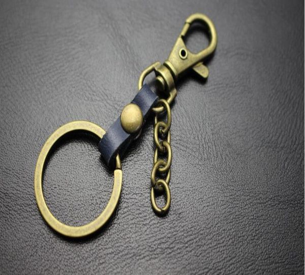 

leather key chain key ring chain buckle bags charm more choice bronze whole 3460675, Slivery;golden
