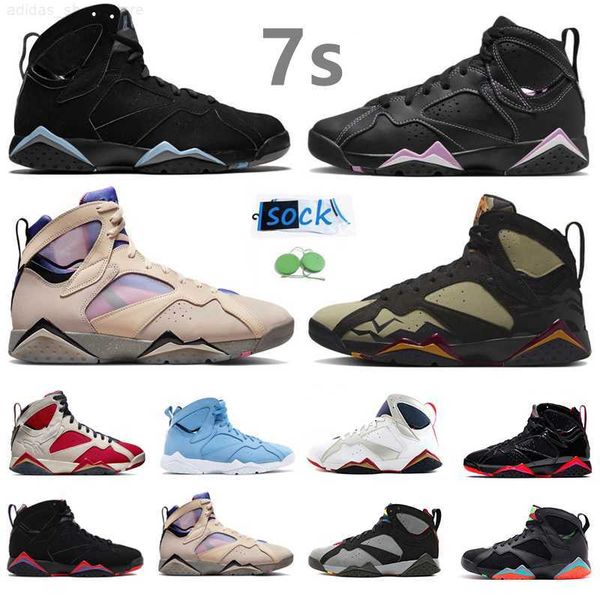 

jumpman 7 7s mens basketball shoes barely grape chambray afrobeats quai sapphire olive pantone citrus cardinal bordeaux men trainers sports, Black