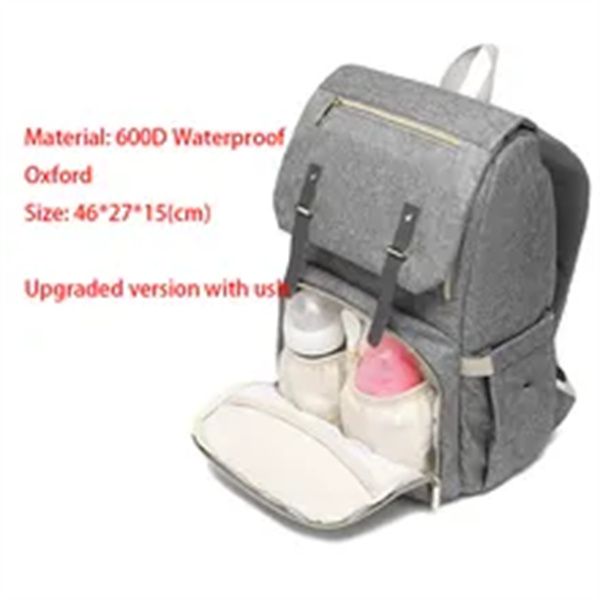 

diaper bag backpack for mom large capacity usb baby care nappy maternity bags kit 2023 mommy travel nursing bag for stroller a3, Black