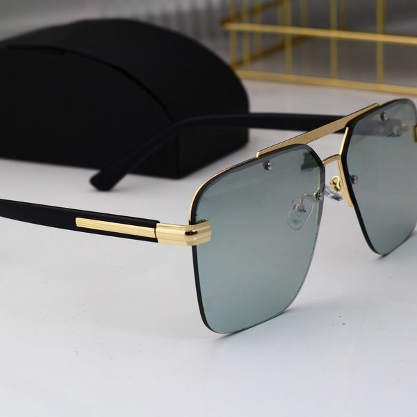 

retro square polarized sunglasses for women men rimless frame vintage shades uv400 classic large metal sun glasses, White;black
