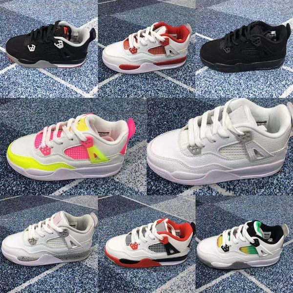 

toddler sneaker boy shoes basketball boots genuine leather vamp child girl big kids shoe white color letter design wholesale, Black