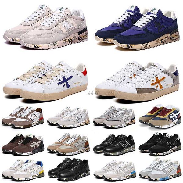 

2023 italy brand casual shoes designer premiata steven genuine training shoe layer leather cowskin mick lander premiata sneakers platfrom lu, Black