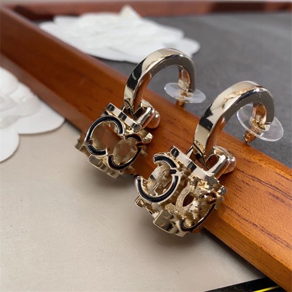 

gold tassel designer letters dangle stud ccity long earring silver crystal geometric luxury brand women rhinestone wedding party jewerlry 22, Golden;silver