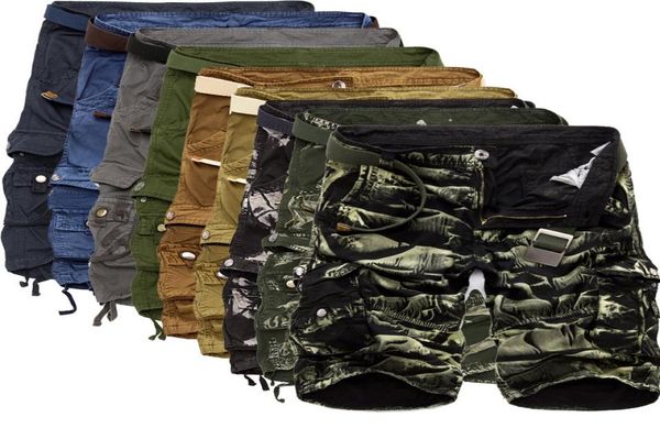 

cargo shorts men cool camouflage summer cotton casual men short pants brand clothing comfortable camo men cargo shorts y22111518, White;black