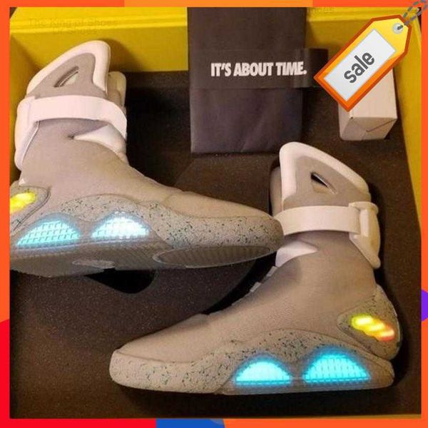 

2023 new sneakers led shoes dark gray marty mcfly 's lighting marty mcflys mags black authentic air mag back to the future glow in theb