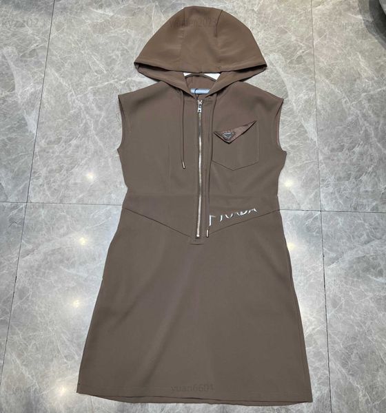 

women designer clothing lady dresses waist embroidered logo girl dress size s-l sleeveless hood girl skirt aug02, Black;gray