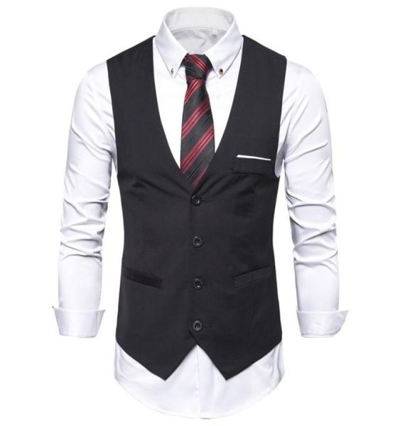 

6xl big size mens black blue red dress vest waistcoat for men sleeveless blazer business casual suit vests formal chaleco hombre 28679307, Black;white