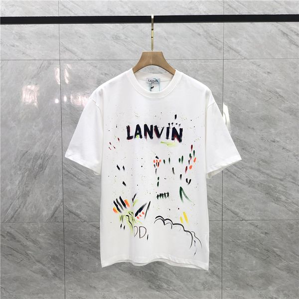 

designer tshirt chest letter print short sleeve high street loose oversize casual t-shirt cotton for men and women tshirt, White;black