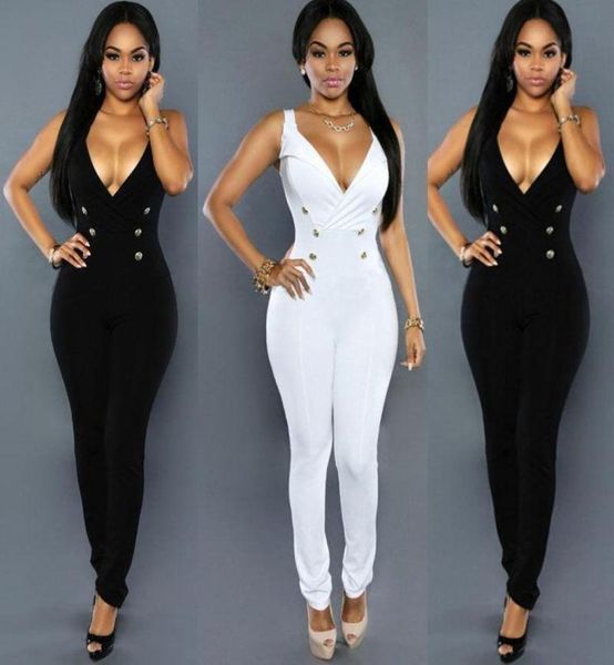 

women039s jumpsuits rompers hirigin womens sleeveless bandage bodycon jumpsuit romper trousers clubwear7471474, Black;white