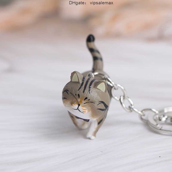 

fashion cute cartoon cat pendant key rings kitten cat key chain shake head car bag keychains creative car gift, Silver